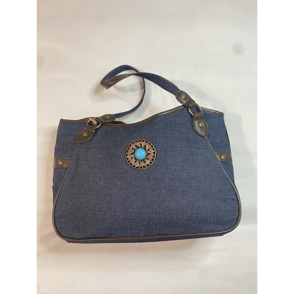 Canyon Sky Denim Purse Southwest Inspiration Turquoise Medallion Boho Western